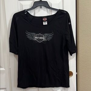 Harley-Davidson Women's Black Tee with Logo size XXL